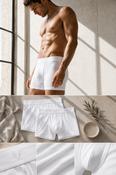 Men's Fitted Boxer Briefs x 2 (2241) Navy, Grey, White &amp; Blue image