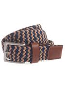 Mens Braided Belt Beige Navy (9002) image