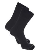 Men's 2 Pack Plain Cotton Socks 7-12 Black and Navy (S001) image