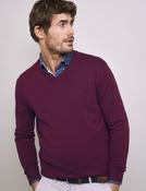 Men's Lambswool Mix V-Neck Jumper (4900) Port image
