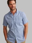 Men's Linen Mix Short Sleeve Summer Shirt (2105) Moneta Blue image