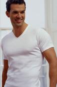 Mens V Neck Vest Tee  (2288 White) image