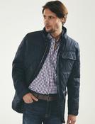 Men's Quilted Jacket (3081 Navy) dark blue diamond quilt coat image