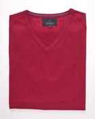 Men's Fine Gauge Cotton V-Neck Sleeveless Jumper (4220 Sangria) Red image