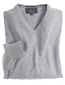Men's Soft Knit Cotton V-Neck Jumper (4700 Grey Whisper) light grey image