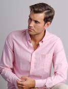 Men's Cotton Long Sleeve Oxford Shirt, Pink image