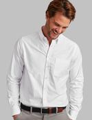 Men's Cotton Long Sleeve Oxford Shirt,  White image