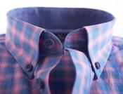 Men's Soft Wash Cotton Long Sleeve Check Shirt (2274 Majorelle) pink blue check image