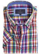 Men's Soft Wash Cotton Short Sleeve Check Shirt (2279  Galuppi) multicolour gingham image