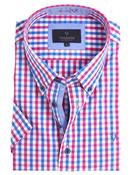 Mens Short Sleeve Cotton Shirt (2296 Valprisso) check plaid image