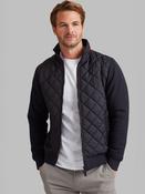 Mens Diamond Quilt Hybrid Jacket (3171) Navy image