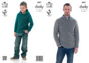 Sweater &amp; Hoodie in King Cole Big Value Chunky (4087)