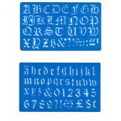 Stencil - 30mm Old English Font Lettering Stencil Set image