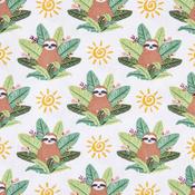 Sloths on White - 100% Cotton image