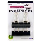 41mm Fold Back Clips (4pcs) - Black