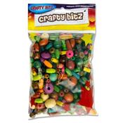 Wooden Multicoloured Beads (100g) - Small image