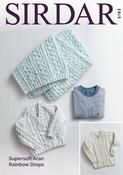 Sweaters &amp; Blanket in Sirdar Supersoft Aran Rainbow Drops (5183)