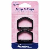 Plastic Strap D-Rings - Black