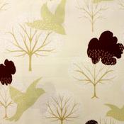 Birds &amp; Trees On Cream - 100% Cotton image