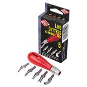 Lino Cutters &amp; Handle Set (5pcs)