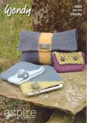 Felted Accessories, Clutch Bag, Purse &amp; Tablet Cover in Wendy Aspire Chunky (5825)