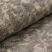 Snake Print Sinamay: Black on Natural - Per Metre