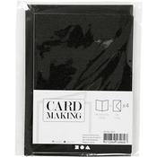 A6 Blank Cards &amp; Envelopes (4pcs) - Glitter Black