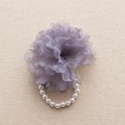 Corsage: Organza Pom Pom - Grey image