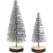 Christmas Spruce Trees (5pk) - Silver