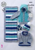 Sweater, Jacket, Hat &amp; Blanket in King Cole DK (4889)