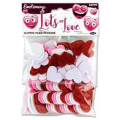 Glitter Foam Stickers (84pcs) - Lots of Love