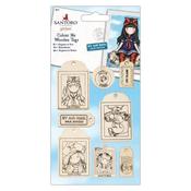 Colour Me Wooden Tags (8pcs) - Santoro image