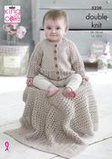 Baby Raglan Cardigan, Blanket &amp; Hat in King Cole Glitz DK (5239) image