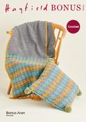 Crochet Diamond Runner &amp; Cushion in Hayfield Bonus Aran (10125) - CROCHET