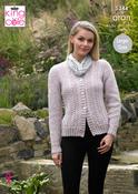 Cable Knit Jumper &amp; Cardigan in King Cole Aran (5344)