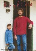 Boys &amp; Mens Cabled Sweaters in Hayfield Bonus Aran (8167)