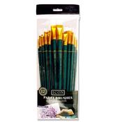 Long Handle Brush Set (12pc) - Medium White Taklon