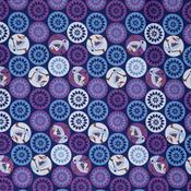 Olaf &amp; Snowflake on Purple - 100% Cotton