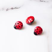 Plastic Shank Button (16mm) - Ladybird
