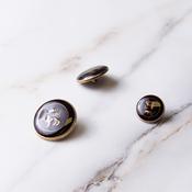 Metal Shank Button - Vintage Crest image