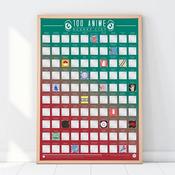 Bucket List Scratch Poster - 100 Anime