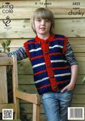 Jacket &amp; Gilet in King Cole Super Chunky (3822)