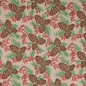 Christmas Canvas (100% Polyester): Pine Cones - Per ½ Metre image