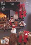 Snowman, Santa Head, Rudolf &amp; Christmas Stockings in King Cole DK (8002)