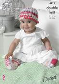 Crochet Hat, Scarf, Shoes, Socks &amp; Blanket in King Cole DK (4419) - CROCHET