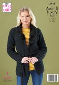 Jacket, Gilet &amp; Boot Toppers in King Cole Fashion Aran &amp; King Cole Luxury Fur (5448)