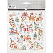 Sticker Sheet (24pcs) - Snowmen Skiing