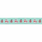 Grosgrain Christmas Ribbon: Llamas (15mm) - Per Metre image