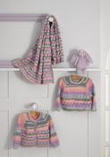 Cardigan, Sweater &amp; Blanket in James C Brett Baby Twinkle Prints DK (JB746) image