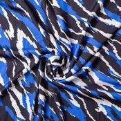 100% Polyester: Jagged Zebra in Royal - Per ½ Metre image